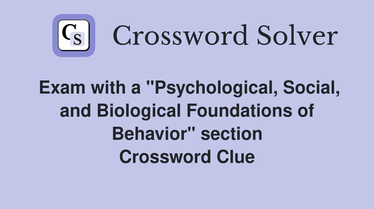 Exam with a "Psychological, Social, and Biological Foundations of